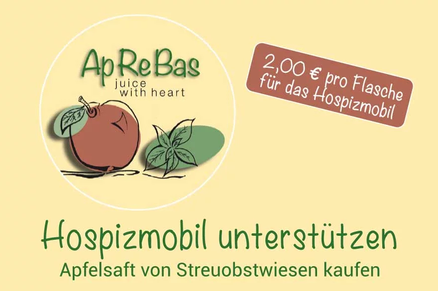 Logo der Firma ApReBas mit einem gemalten Apfel