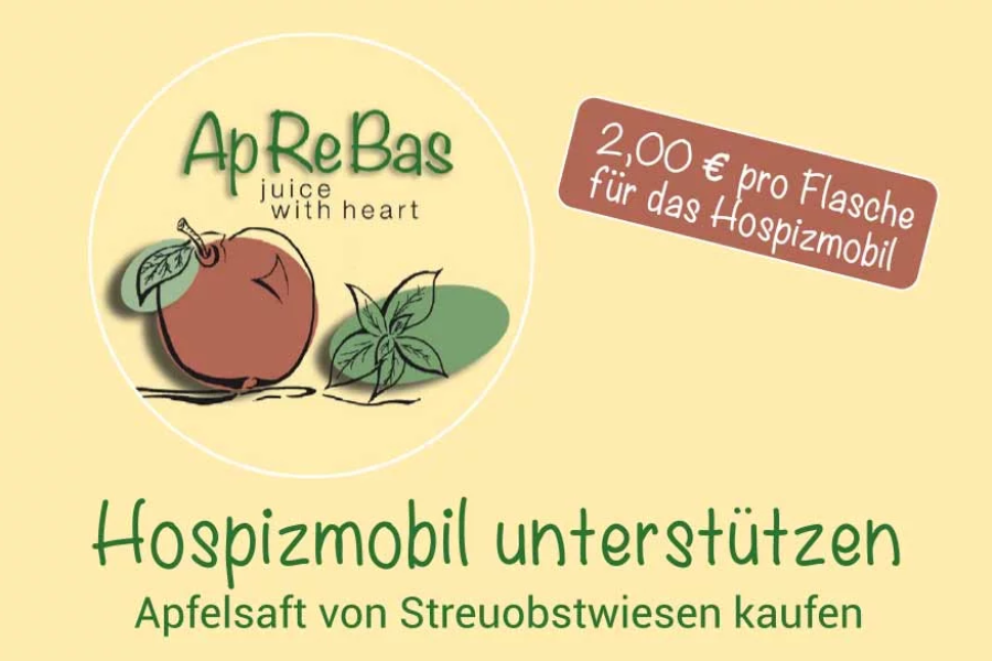 Logo der Firma ApReBas mit einem gemalten Apfel